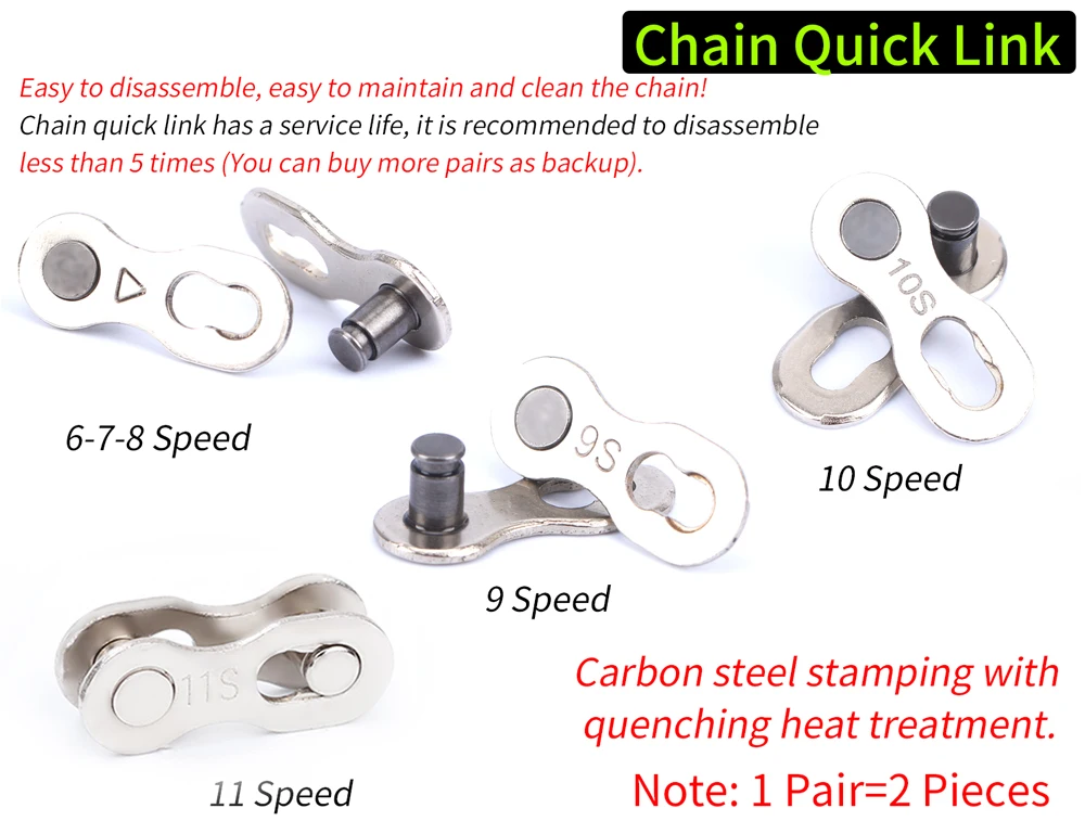 RISK Bike Chain Quick Link MTB Road Bike Chain Missing Quick Connector Connecting Master Link for 6 7 8 9 10 11 12S Speed Chain