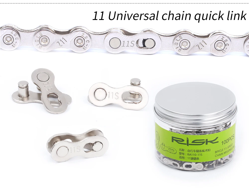 RISK Bike Chain Quick Link MTB Road Bike Chain Missing Quick Connector Connecting Master Link for 6 7 8 9 10 11 12S Speed Chain