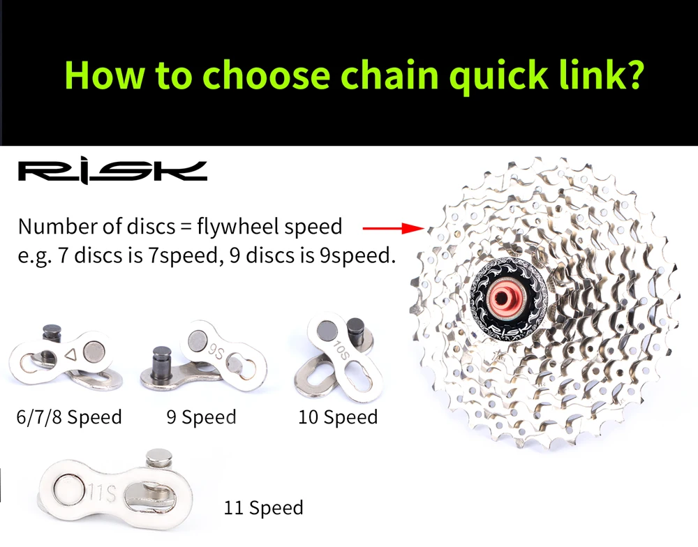 RISK Bike Chain Quick Link MTB Road Bike Chain Missing Quick Connector Connecting Master Link for 6 7 8 9 10 11 12S Speed Chain