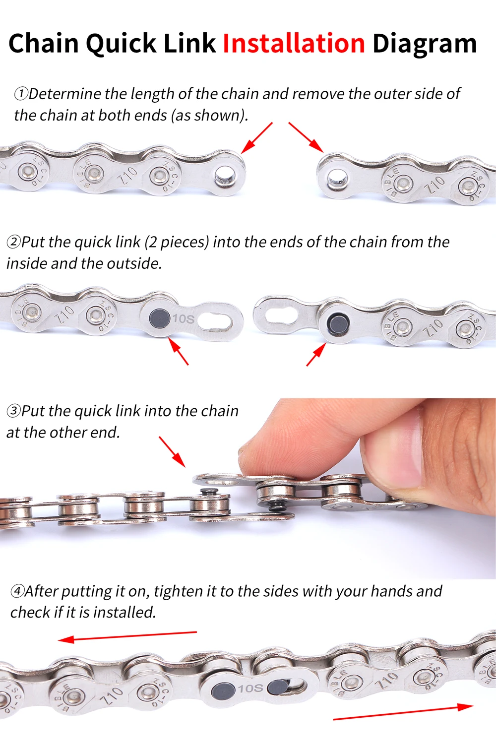 RISK Bike Chain Quick Link MTB Road Bike Chain Missing Quick Connector Connecting Master Link for 6 7 8 9 10 11 12S Speed Chain