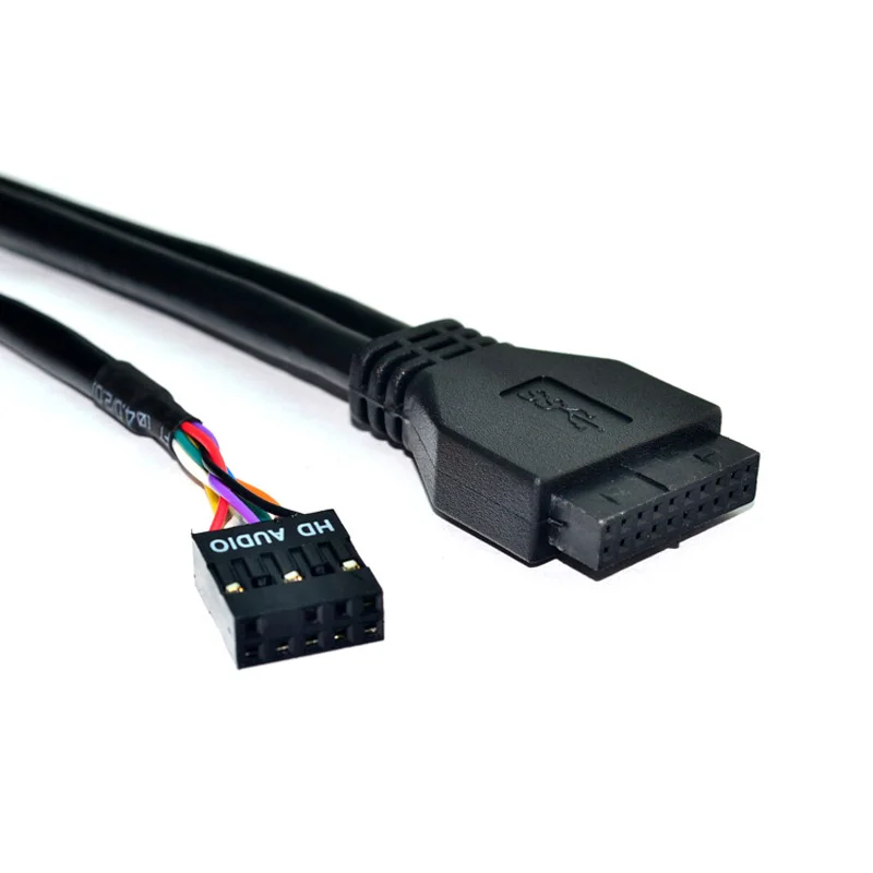 2 Port USB 3.0 Hub Splitter HD Audio 3.5mm Earphone Jack Mic Interface Front Panel Bracket Adapter for PC 20 Pin 3.5" Floppy Bay