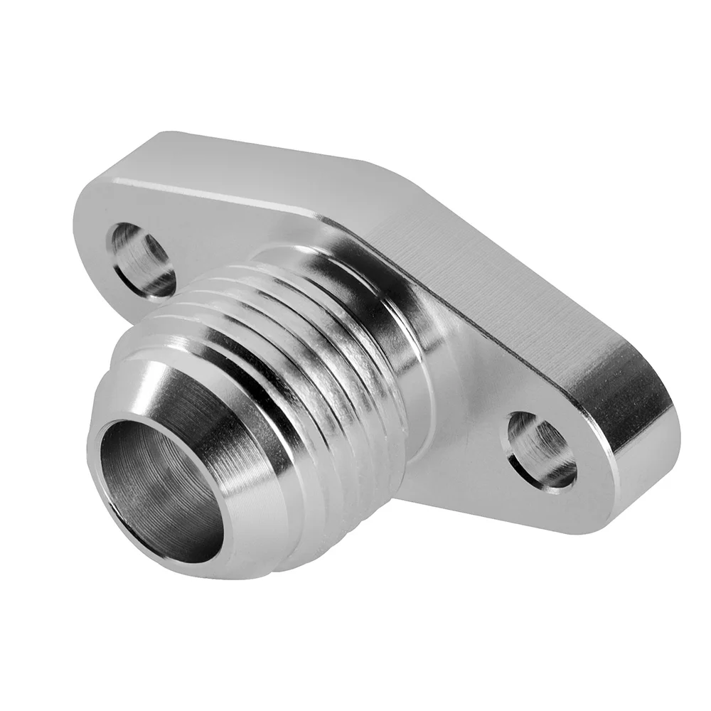 Turbo Timer Oil Drain Flange AN10 Bolt Distance 38mm Fits MHI TD02~TD06 / IHI RHF4 RHB4 RHB5 KKK K03 K04 Bolts Silver