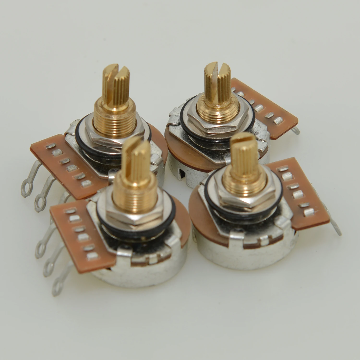 1 Piece 3/8" Brass Short Long Split Shaft Potentiometers Pots 250K 500K Option for Electric Guitar and Bass Tone Volume Parts