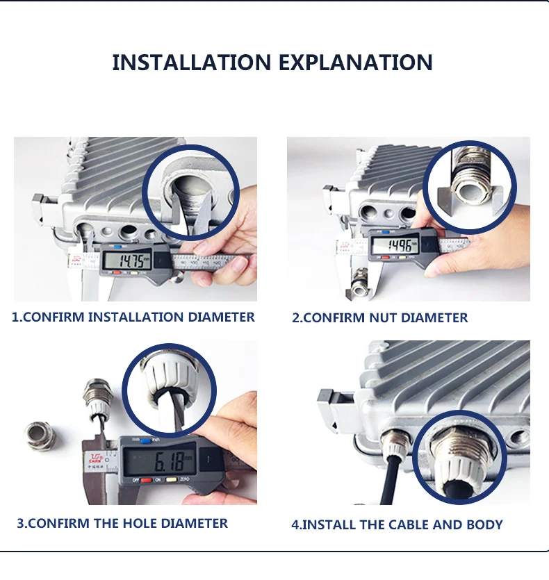 1Pcs Waterproof Cable Gland 304 Stainless Steel Glands IP68 PG7 PG9 M12 M16 Metal Joint PG13.5 M20*1.5 Cable Fixing Seal Joint