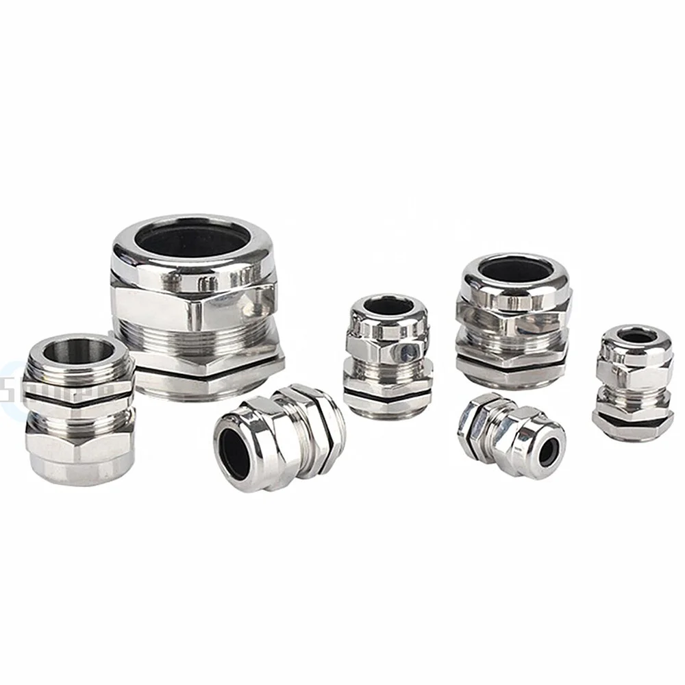 1Pcs Waterproof Cable Gland 304 Stainless Steel Glands IP68 PG7 PG9 M12 M16 Metal Joint PG13.5 M20*1.5 Cable Fixing Seal Joint