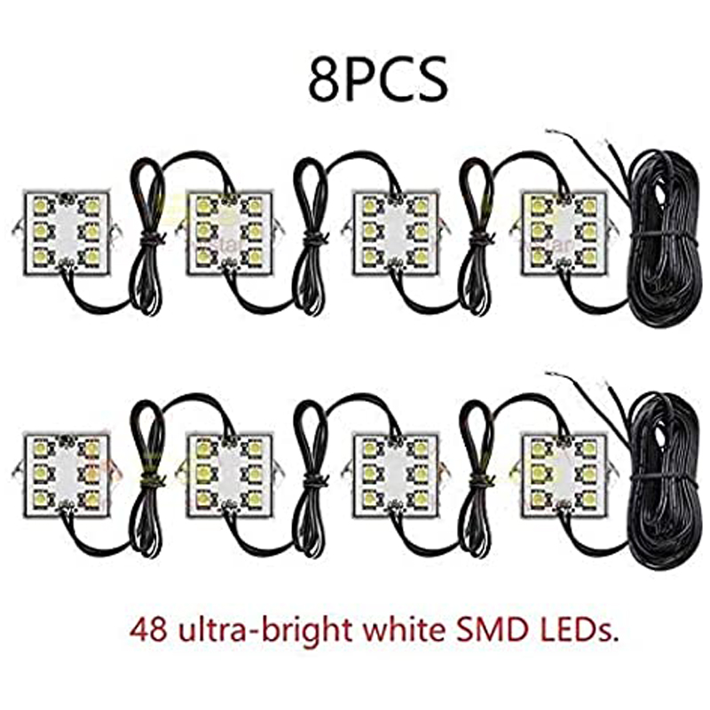 Universal 8/10Pcs Led Light Decoration Car Bed Lights 48 LEDs Light Waterproof Fit For Benz/BMW/Toyota/Tundra/Chevy Truck Pickup