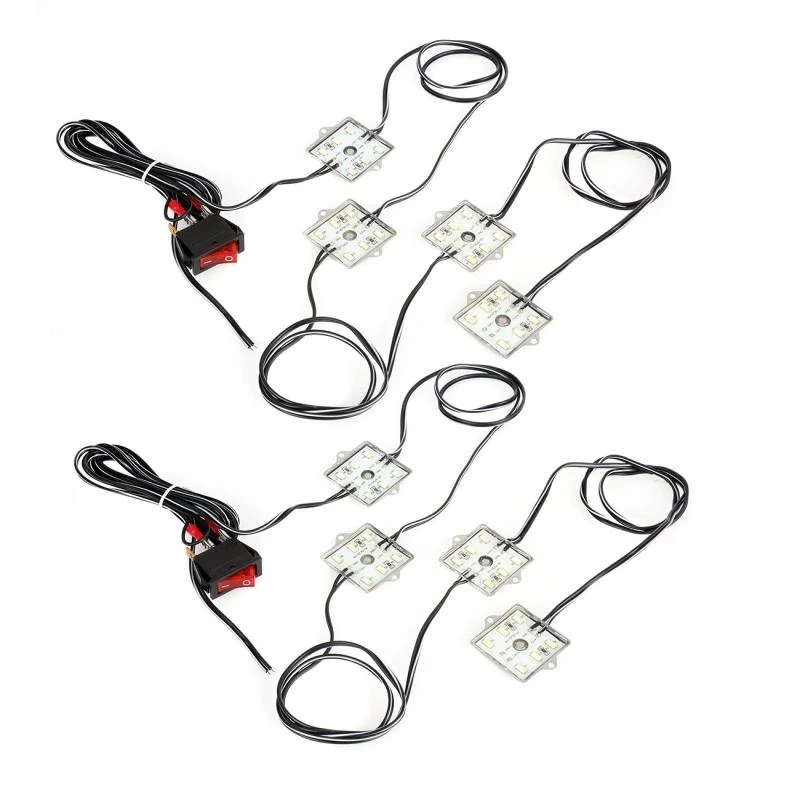 Universal 8/10Pcs Led Light Decoration Car Bed Lights 48 LEDs Light Waterproof Fit For Benz/BMW/Toyota/Tundra/Chevy Truck Pickup