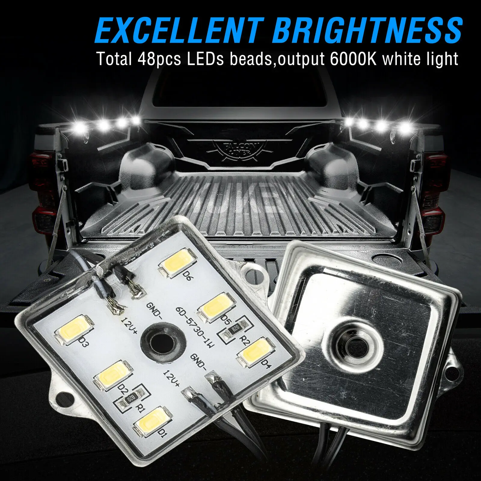 Universal 8/10Pcs Led Light Decoration Car Bed Lights 48 LEDs Light Waterproof Fit For Benz/BMW/Toyota/Tundra/Chevy Truck Pickup