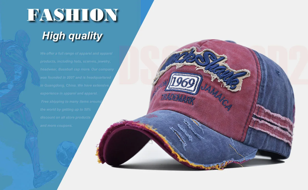 Washed Cotton 1969 Embroidery Baseball Caps For Women Men Sport Visors Vintage Snapback Cap Unisex-Teen Hip Hop Hat Bone Dad Hat