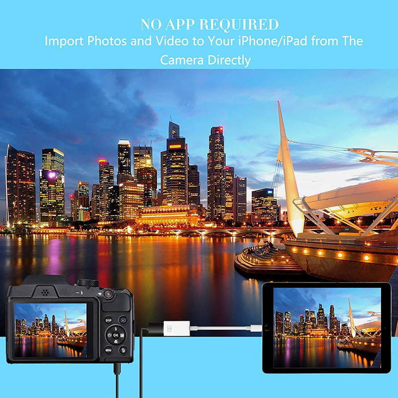 For Lightning to USB OTG Adapter for ipad iPhone14 13 12 11 Pro mini xr 8 7 to Read transfer data Connect external USB device