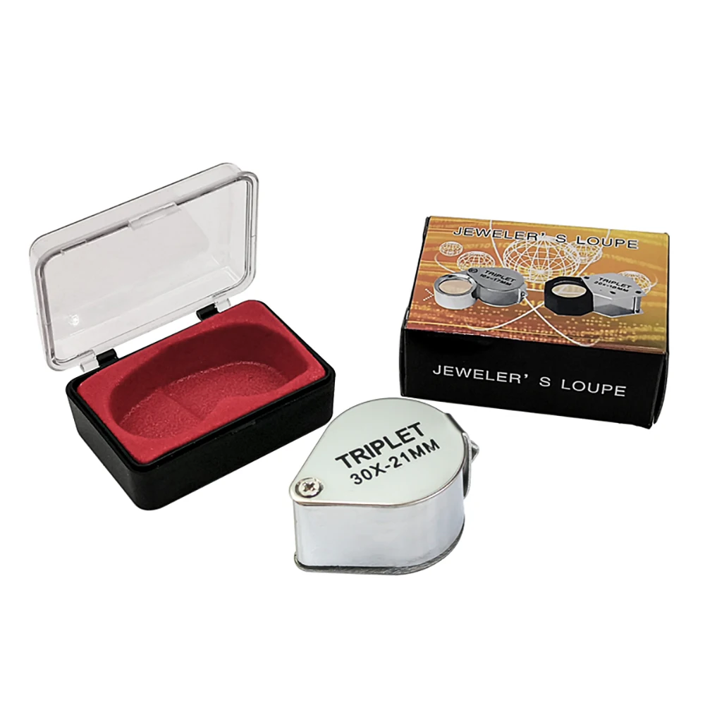 10x-30x Jewelry Diamond Jewelry Loupe Magnifier Tool Eye Magnifier Magnifying Glass Equipments Triplet Jewelers Eye Glass