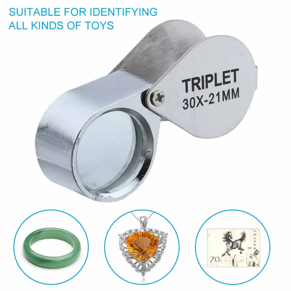 10x-30x Jewelry Diamond Jewelry Loupe Magnifier Tool Eye Magnifier Magnifying Glass Equipments Triplet Jewelers Eye Glass