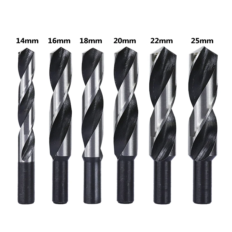 Reduced Shank HSS Drill Bit 14/16/18/20/22/25mm Hole Drill Cutter for Woodworking Carpentry Tools Twist Drill Bit