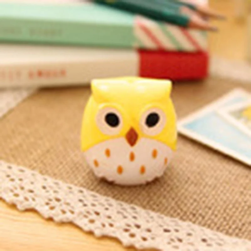 4 Color Cute Kawaii Lovely Plastic Owl Automatic Pencil Sharpener Creative Stationery Gifts for Kids School Supplies
