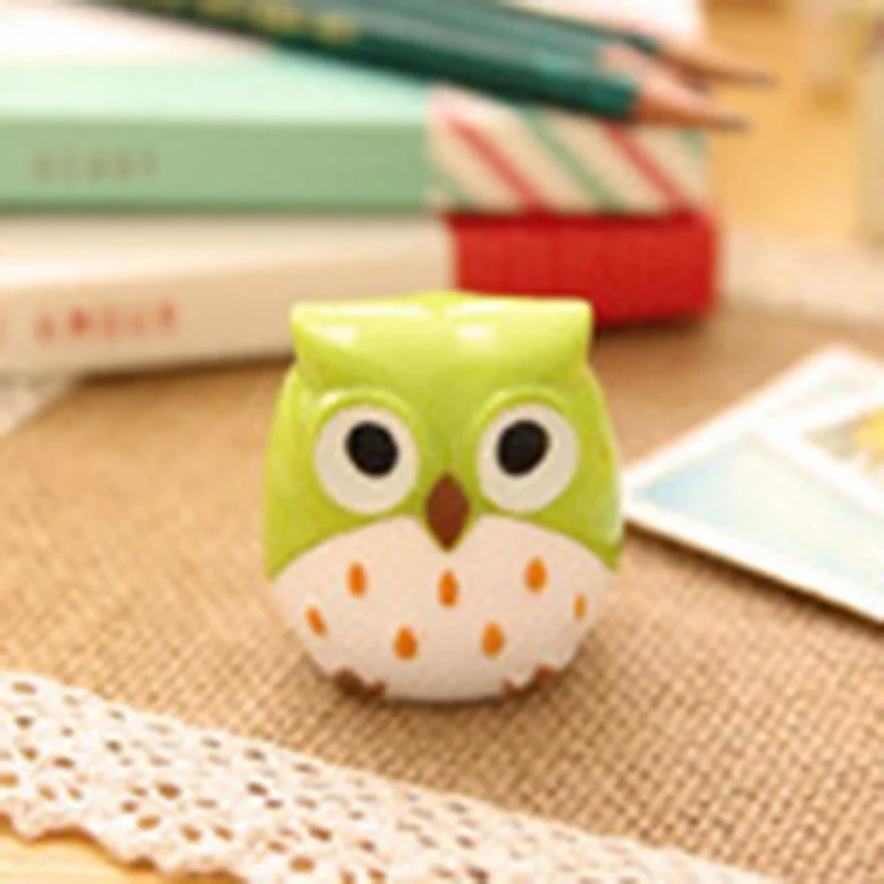 4 Color Cute Kawaii Lovely Plastic Owl Automatic Pencil Sharpener Creative Stationery Gifts for Kids School Supplies