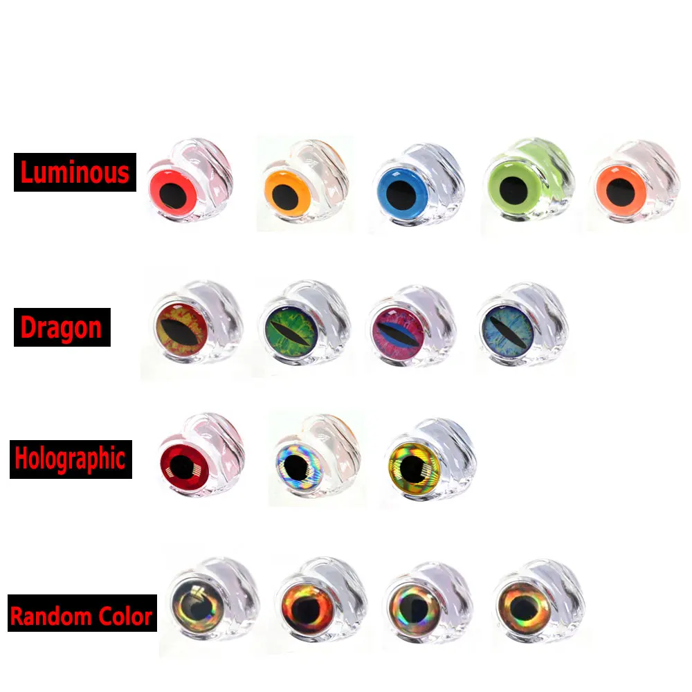 Bimoo 20PCS Clear Fluoro Epoxy Fish Mask Streamer Saltwater Flies Fly Tying Material Included Luminous Holographic 3D Fish Eyes