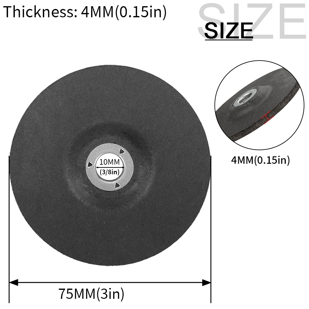 Resin Grinding Wheel 3inch 75mm Grind Disc Mini Cutting Round Disc for Angle Grinder Metal Polishing and Grinding