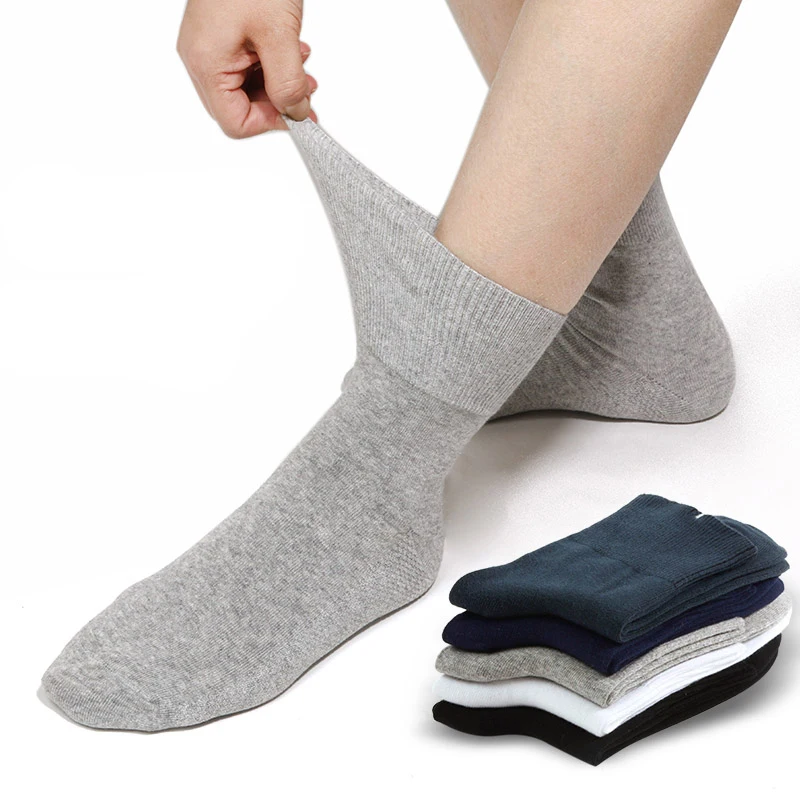 Brothock New Prevent Varicose Veins Socks Diabetics Patients Cotton Material Loose Plus Size Prue Color High Elasticity Socks