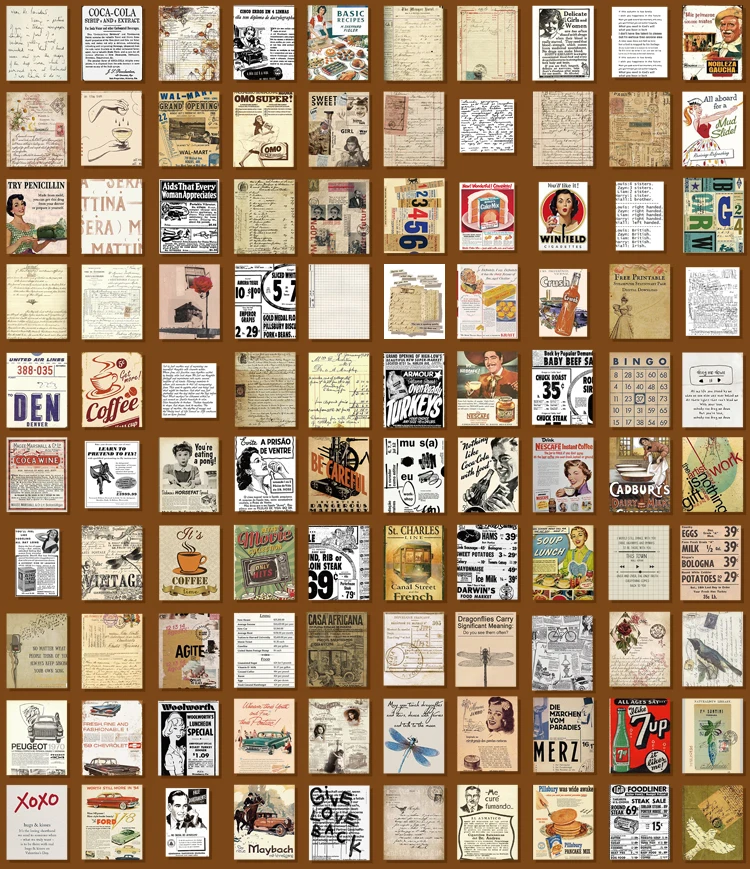 The New 400pcs/pack Lightweight Paper Vintage Craft Paper Mini Book DIY Scrapbooking Art Collage Photo Album Decor Supplies