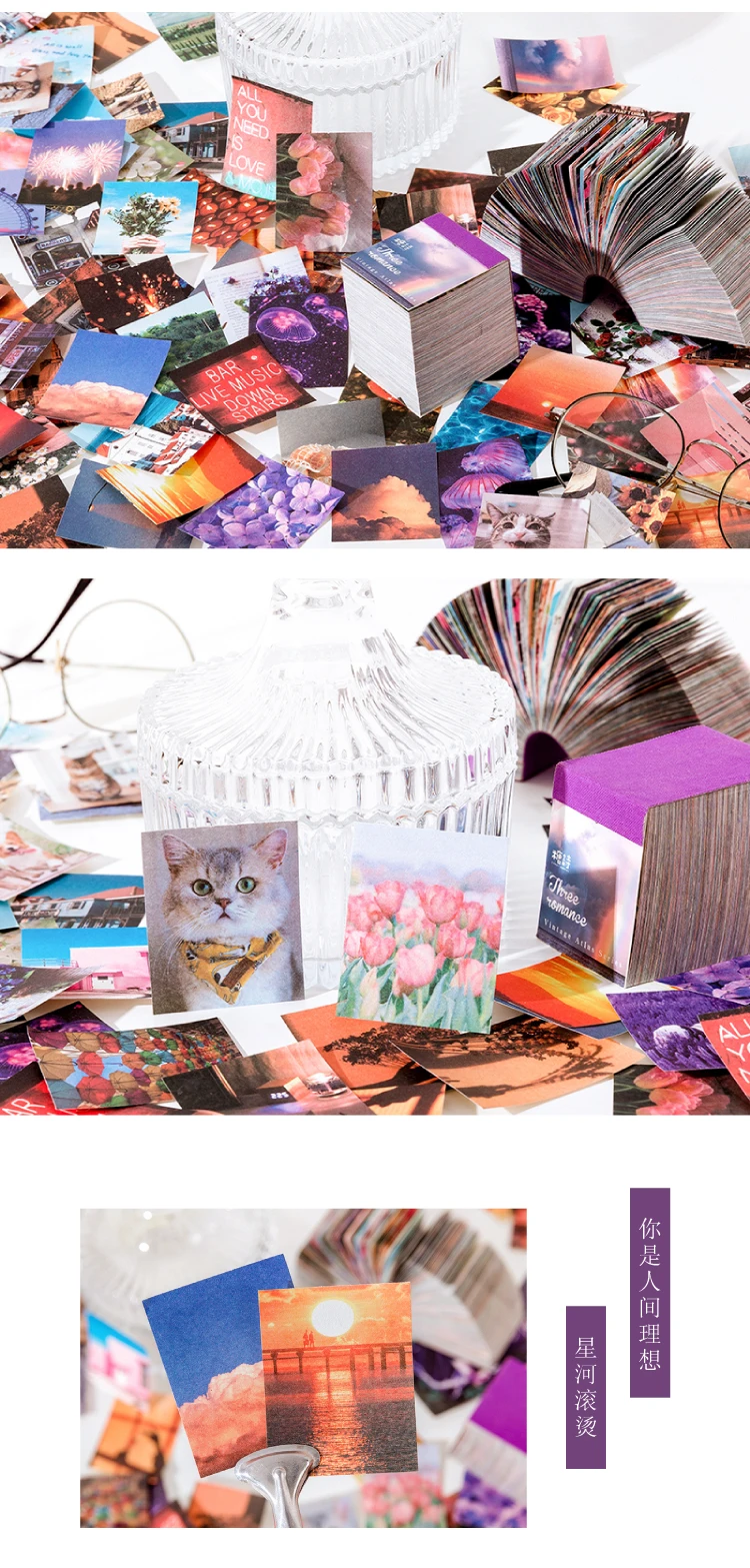 The New 400pcs/pack Lightweight Paper Vintage Craft Paper Mini Book DIY Scrapbooking Art Collage Photo Album Decor Supplies
