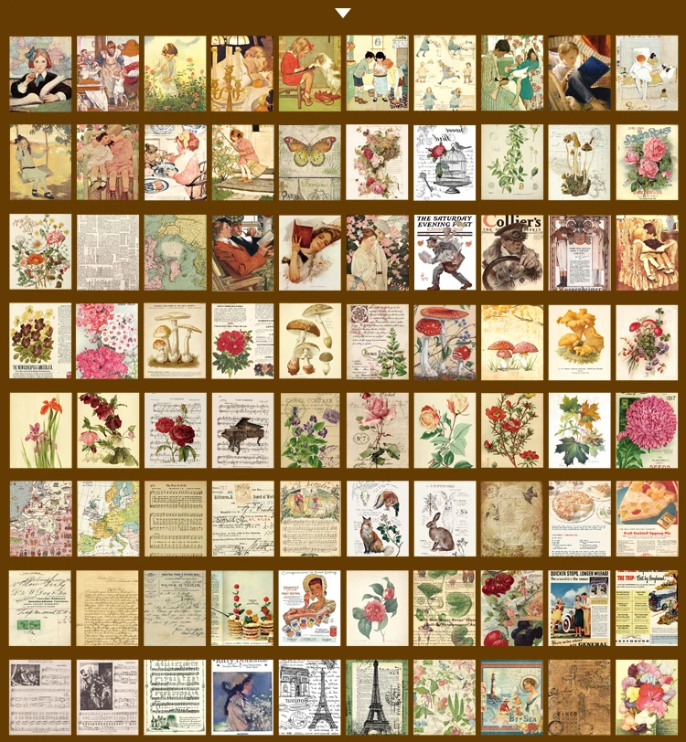 The New 400pcs/pack Lightweight Paper Vintage Craft Paper Mini Book DIY Scrapbooking Art Collage Photo Album Decor Supplies