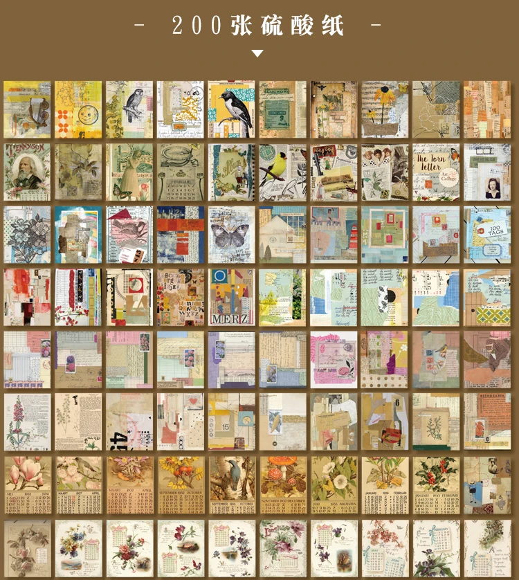 The New 400pcs/pack Lightweight Paper Vintage Craft Paper Mini Book DIY Scrapbooking Art Collage Photo Album Decor Supplies