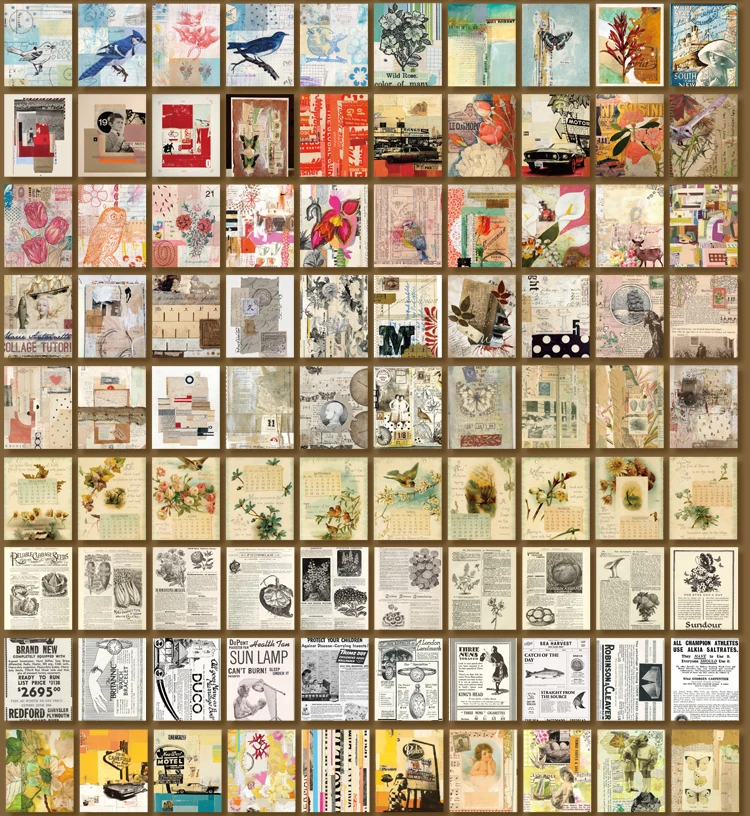 The New 400pcs/pack Lightweight Paper Vintage Craft Paper Mini Book DIY Scrapbooking Art Collage Photo Album Decor Supplies