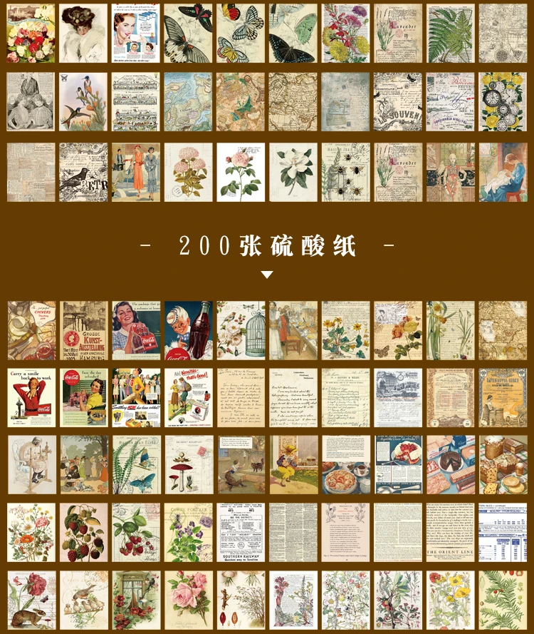 The New 400pcs/pack Lightweight Paper Vintage Craft Paper Mini Book DIY Scrapbooking Art Collage Photo Album Decor Supplies