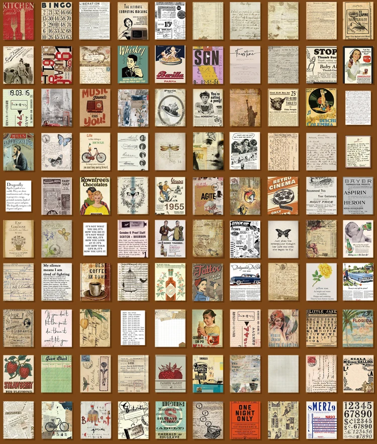The New 400pcs/pack Lightweight Paper Vintage Craft Paper Mini Book DIY Scrapbooking Art Collage Photo Album Decor Supplies