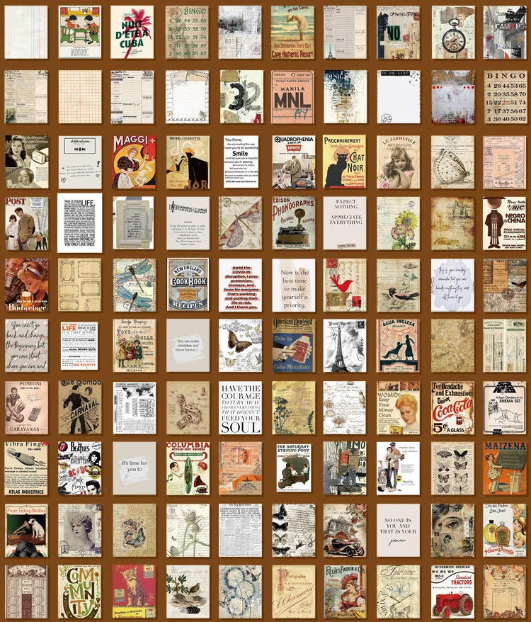 The New 400pcs/pack Lightweight Paper Vintage Craft Paper Mini Book DIY Scrapbooking Art Collage Photo Album Decor Supplies