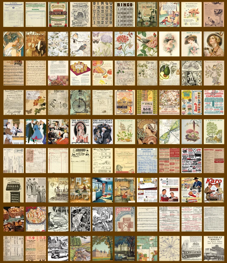 The New 400pcs/pack Lightweight Paper Vintage Craft Paper Mini Book DIY Scrapbooking Art Collage Photo Album Decor Supplies