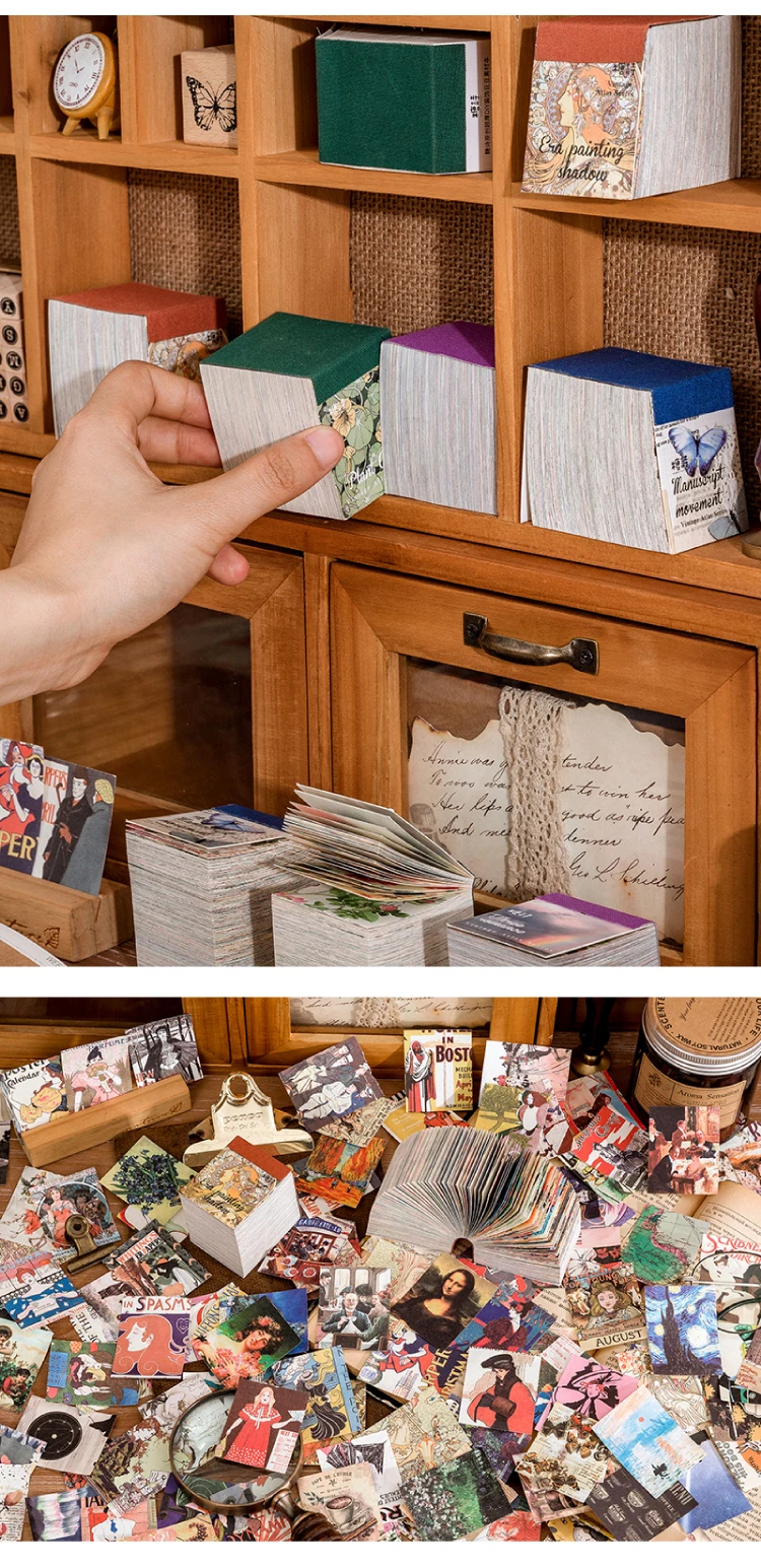 The New 400pcs/pack Lightweight Paper Vintage Craft Paper Mini Book DIY Scrapbooking Art Collage Photo Album Decor Supplies