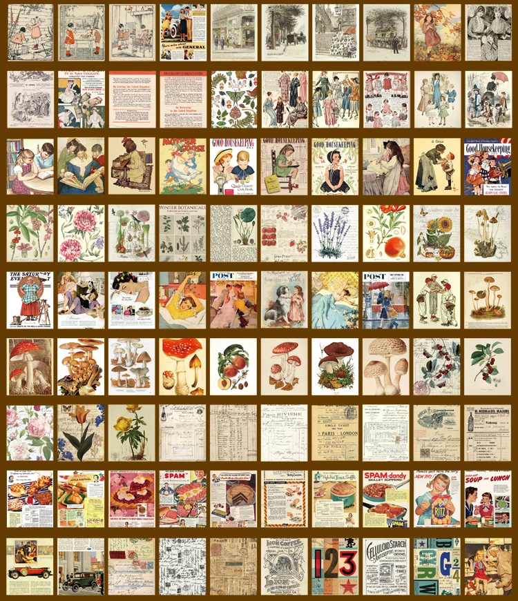The New 400pcs/pack Lightweight Paper Vintage Craft Paper Mini Book DIY Scrapbooking Art Collage Photo Album Decor Supplies