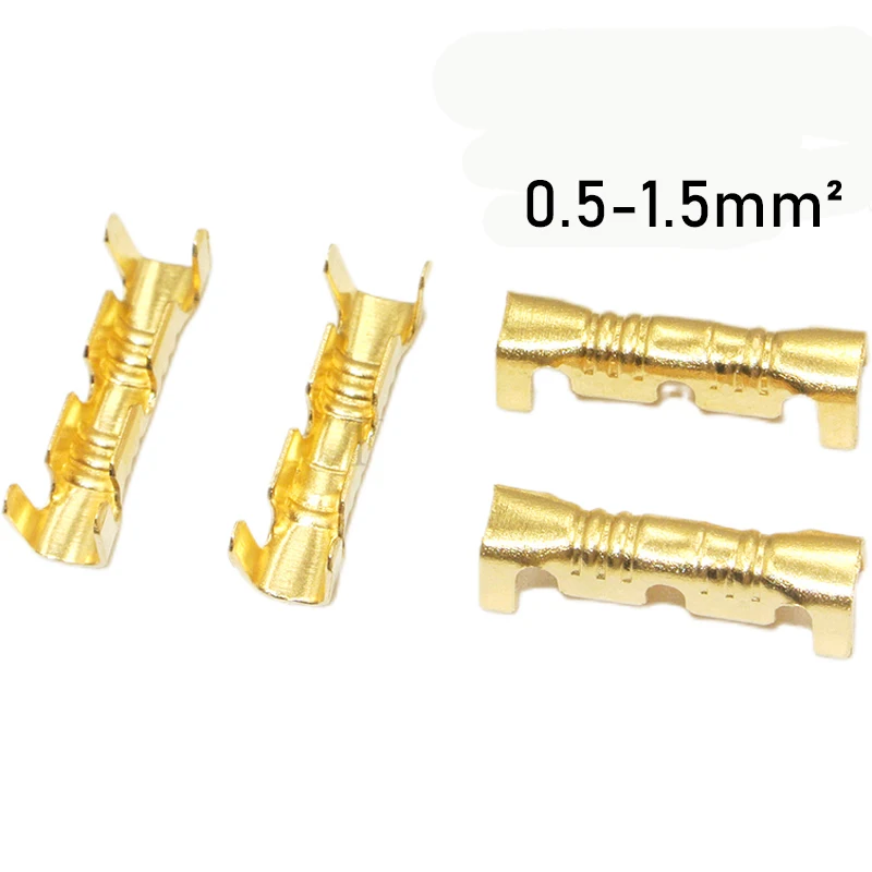 100/200/500/Pcs U-Shaped Copper Wire Crimps H62 Brass Wire Buckle Fascia Butt Terminal Quick Connect 454TABC 452 453 0.2-10mm2