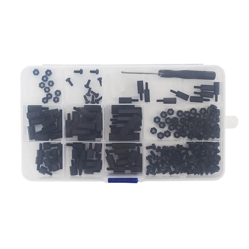 210pcs Screw Kit for Raspberry Pi Black Nylon Plastic Screws Nuts for Raspberry Pi M2.5 M3 for Raspberry Pi 4 Case Accessories