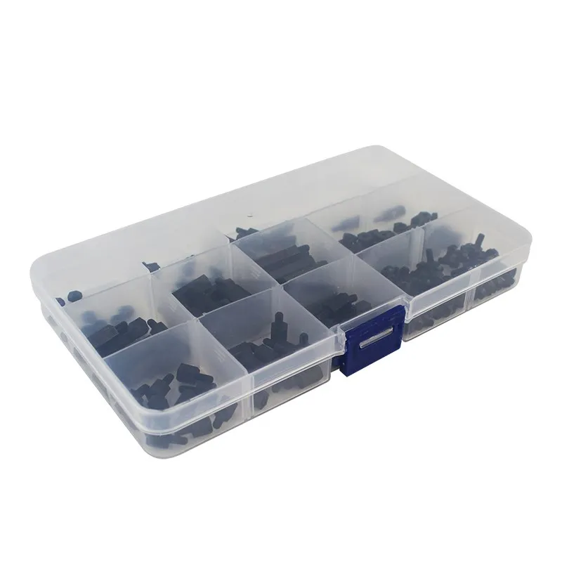 210pcs Screw Kit for Raspberry Pi Black Nylon Plastic Screws Nuts for Raspberry Pi M2.5 M3 for Raspberry Pi 4 Case Accessories