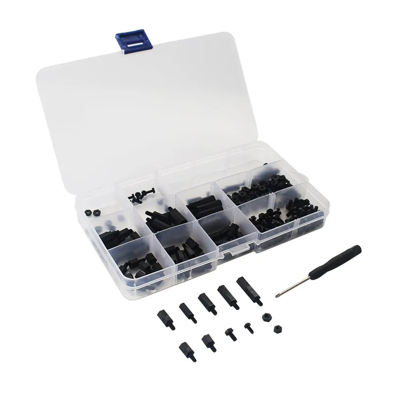 210pcs Screw Kit for Raspberry Pi Black Nylon Plastic Screws Nuts for Raspberry Pi M2.5 M3 for Raspberry Pi 4 Case Accessories