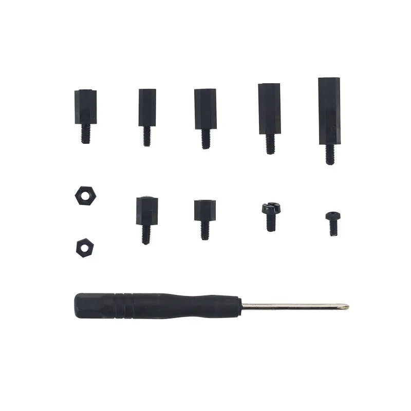 210pcs Screw Kit for Raspberry Pi Black Nylon Plastic Screws Nuts for Raspberry Pi M2.5 M3 for Raspberry Pi 4 Case Accessories