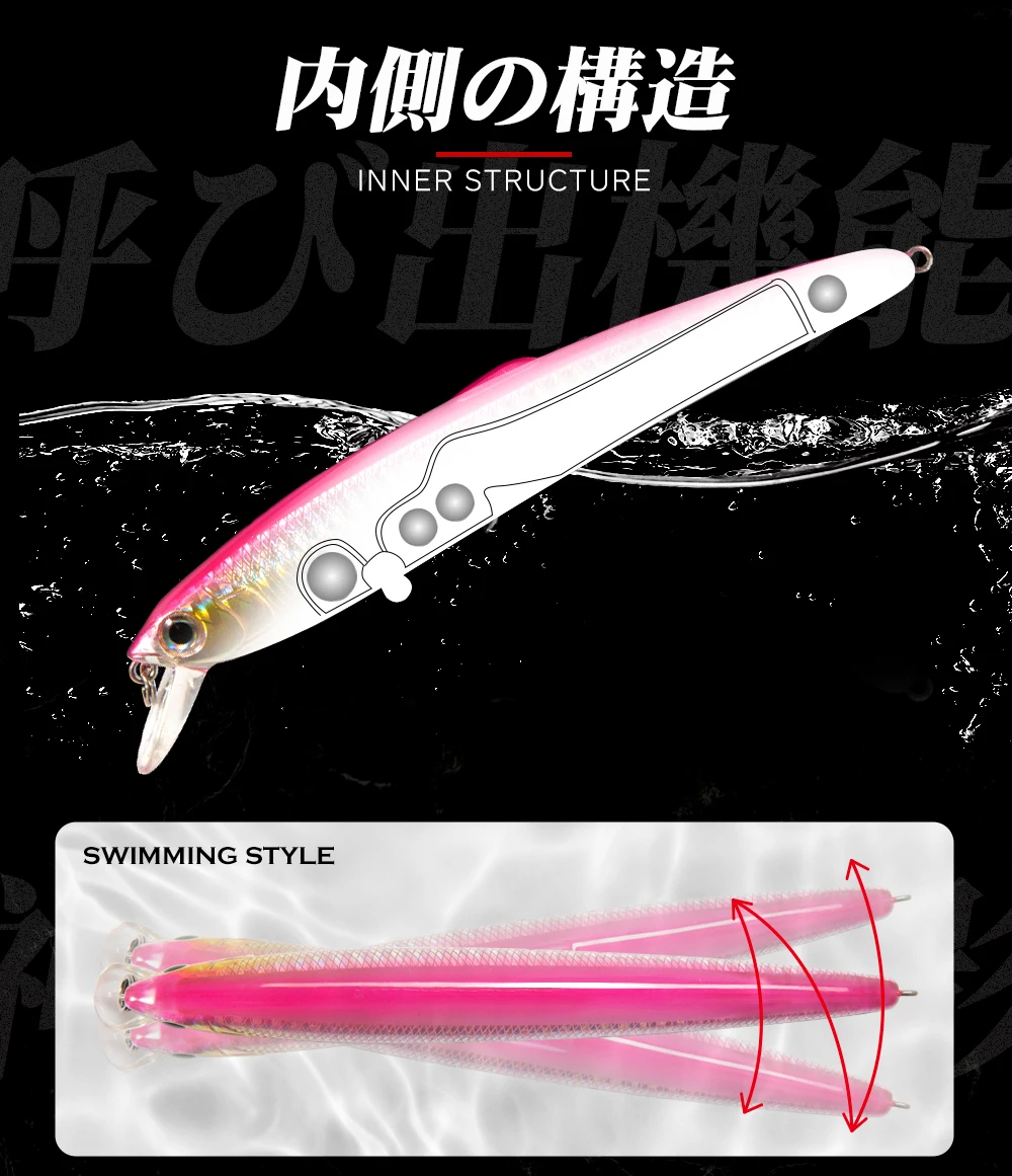 Hunthouse Saruna Minnow Lure Floating Jerkbait 90/125/147mm Wobbler Hard Bait Fishing for Seabass Saltwater Pike Fish Tackle