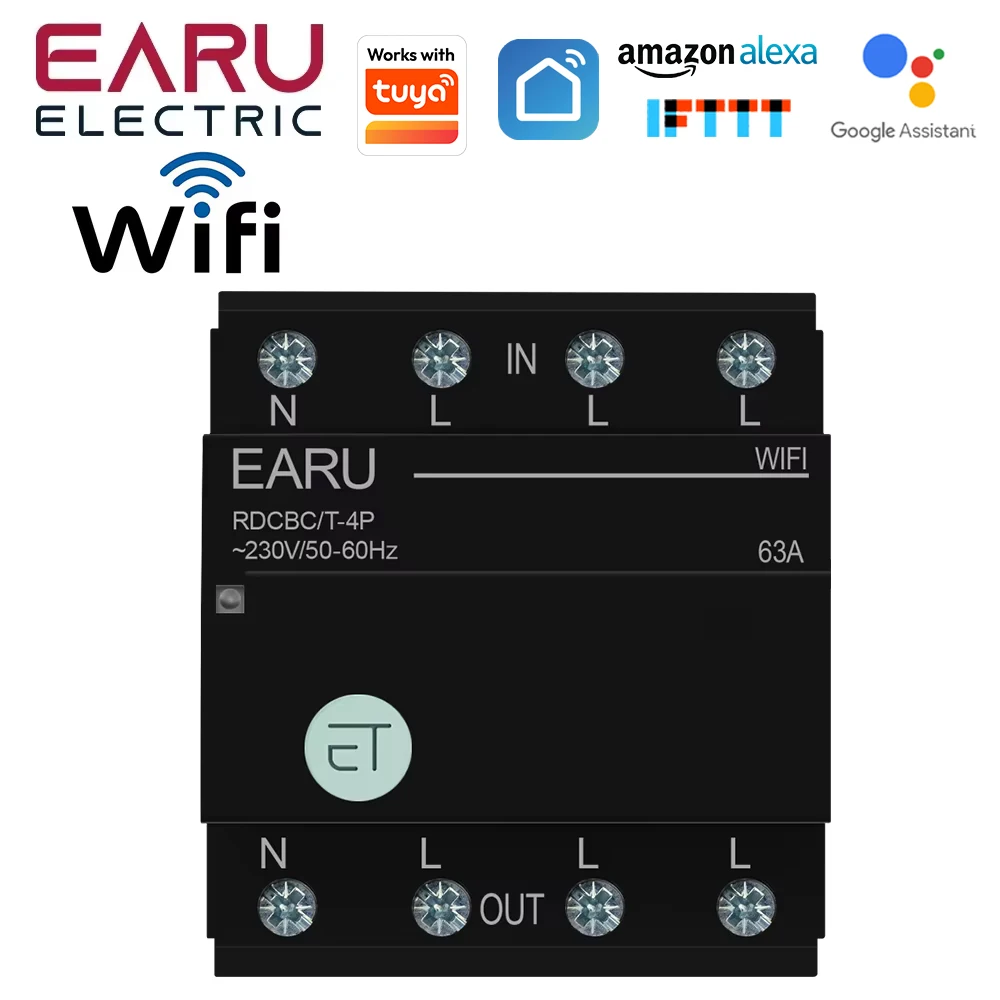 Tuya WiFi ZigBee Smart Circuit Breaker MCB 3P+N Timer Relay Switch Voice Remote Control for Alexa Google Home Assistant