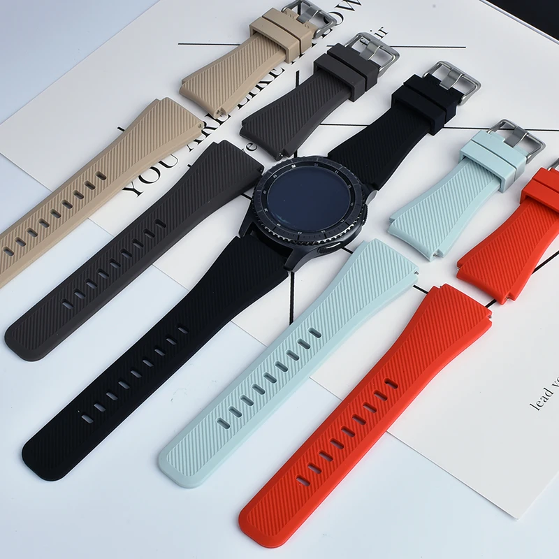 20mm 22mm watch Band for Samsung Galaxy Watch 3/4/46mm/42mm/active 2/Gear s3 Frontier/S2/Sport silicone bracelet Galaxy 5/5 pro