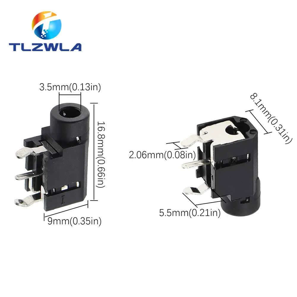 10PCS PJ-314A 3.5Mm Dual Channel, Stereo Audio Headphone Socket PJ-314 Mono Channel 3Pin Audio Connector