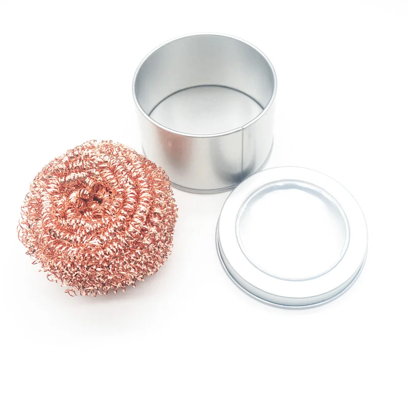 1pc Cleaning Ball Desoldering Soldering Iron Mesh Filter Cleaning Nozzle Tip Copper Wire Cleaner Ball Metal Dross Box Clean Ball