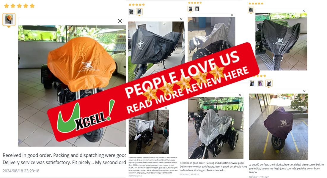 X Autohaux 210T Half Motorcycle Cover Travel Waterproof Outdoor Dustproof Rain Dust Anti UV Motor Scooter Protector Cover M L XL