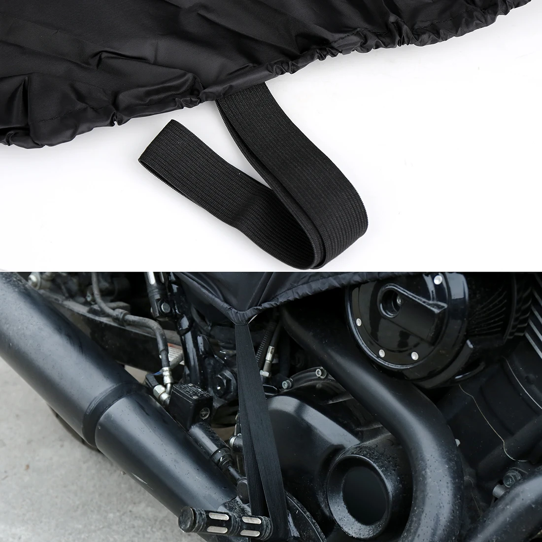 X Autohaux 210T Half Motorcycle Cover Travel Waterproof Outdoor Dustproof Rain Dust Anti UV Motor Scooter Protector Cover M L XL