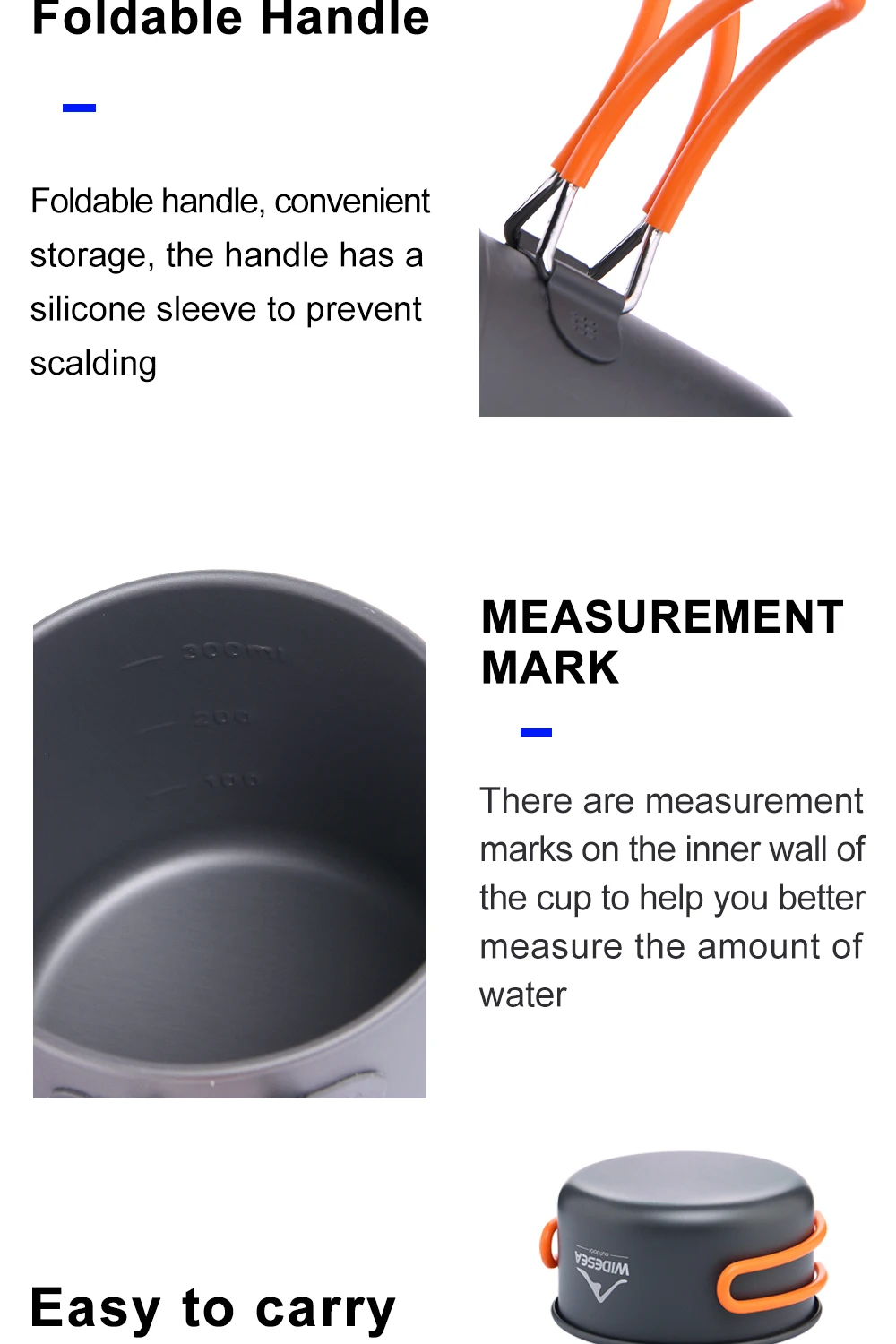 Widesea Camping Aluminum Mug Outdoor Coffee Cup Tourism Tableware Picnic Cooking Equipment Supplies Tourist Trekking Hiking