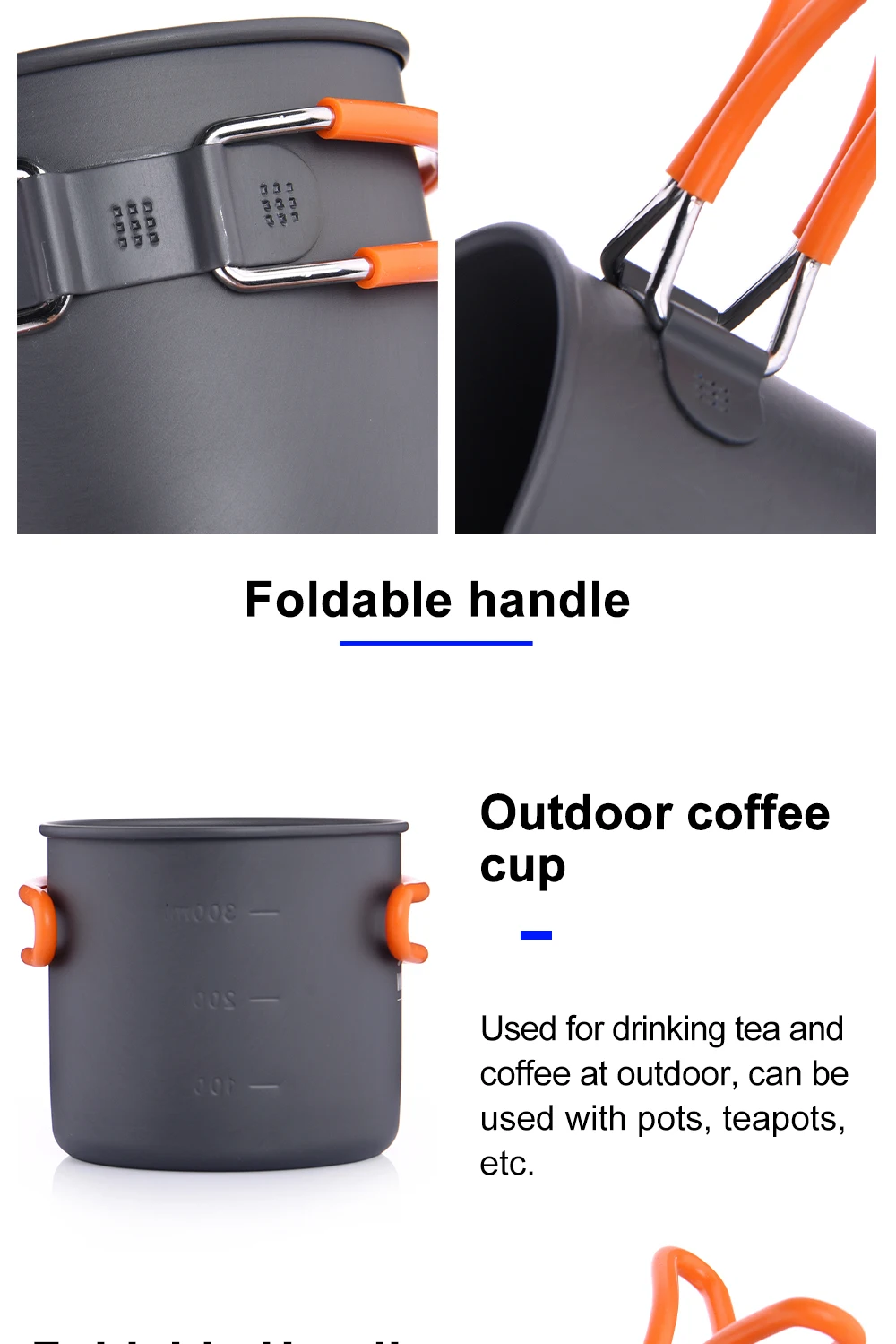 Widesea Camping Aluminum Mug Outdoor Coffee Cup Tourism Tableware Picnic Cooking Equipment Supplies Tourist Trekking Hiking