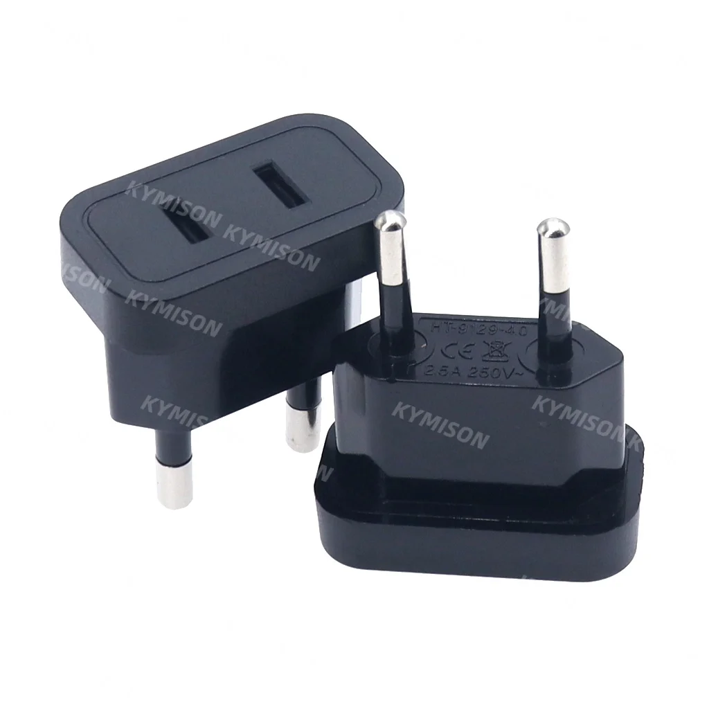 US China To European EU Travel Adapter With Safety Shutter Germany Power Wall Plug Connector Adaptor