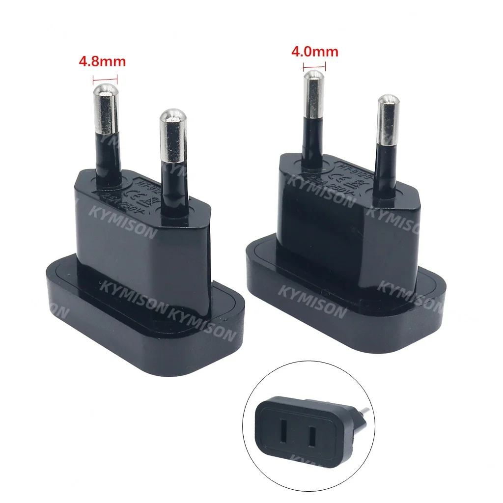 US China To European EU Travel Adapter With Safety Shutter Germany Power Wall Plug Connector Adaptor