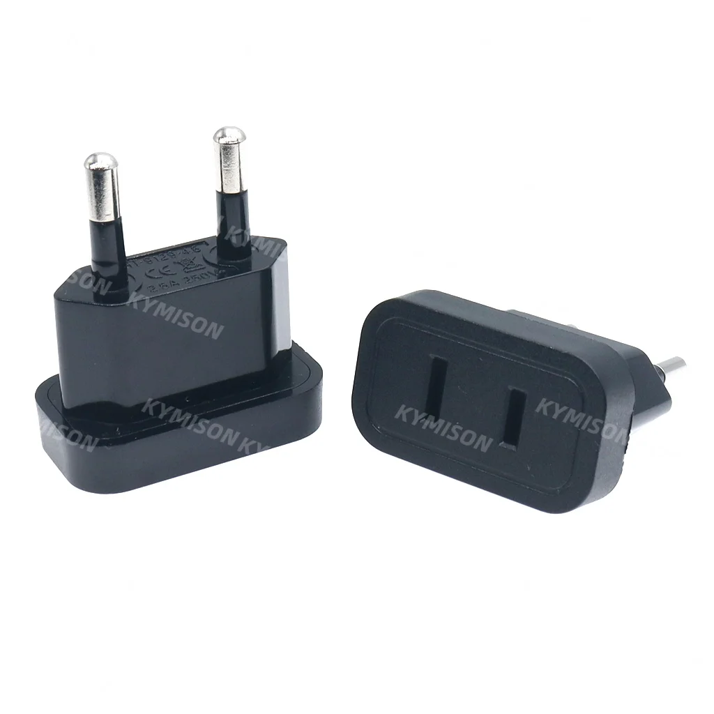 US China To European EU Travel Adapter With Safety Shutter Germany Power Wall Plug Connector Adaptor